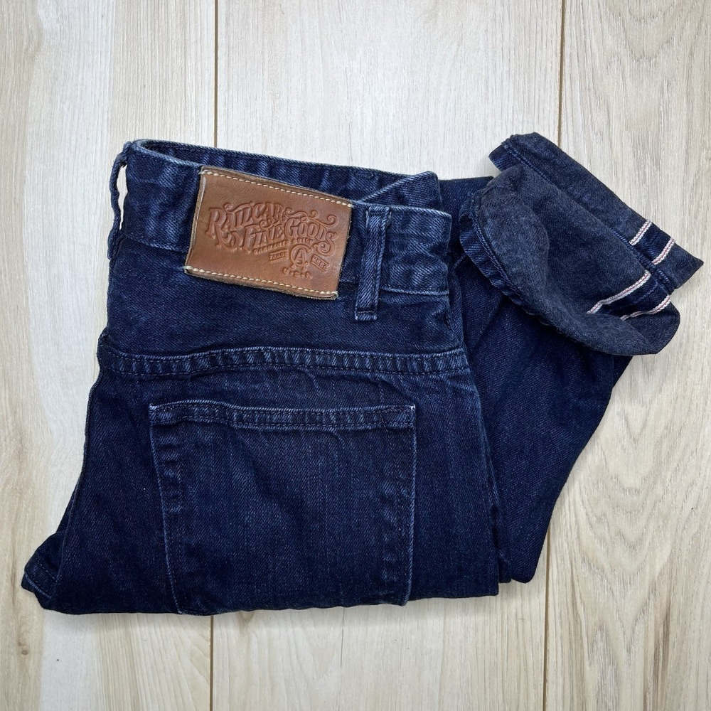Railcar Fine Goods Redline Selvedge Raw Blue Denim Slim Fit Jeans Mens 30x30 USA